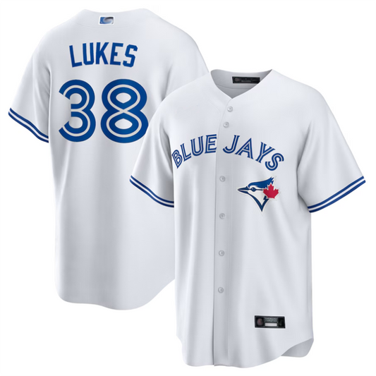 T.Blue Jays #38 Nathan Lukes Player White Home Replica Baseball Jerseys