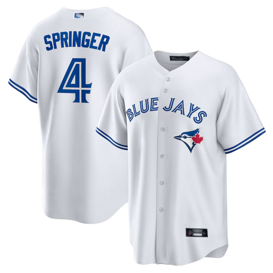 T.Blue Jays #4 George Springer Player Replica White Baseball Jerseys