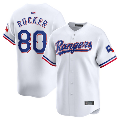 T.Rangers #80 Kumar Rocker Player White Home Limited Baseball Jerseys