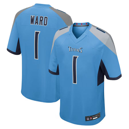 T.Titans #1 Cameron Ward Player Light Blue Game Football Jerseys