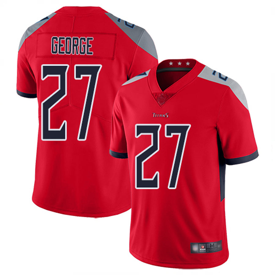 T.Titans #27 Eddie George Player Red Vapor Limited Football Jerseys