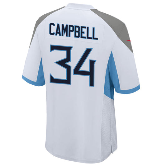 T.Titans #34 Earl Campbell Player White Home Game Football Jerseys