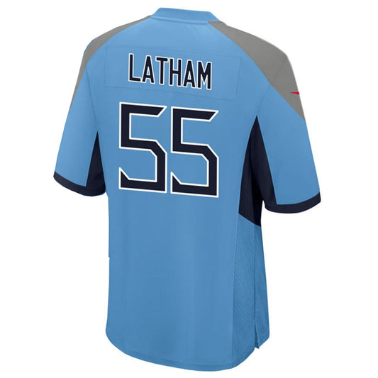 T.Titans #55 JC Latham Player Light Blue Home Game Football Jerseys