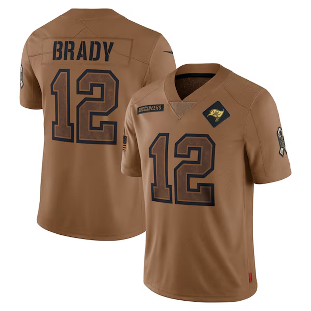 TB.Buccaneers #12 Tom Brady Player Brown Salute To Service Limited Football Jerseys