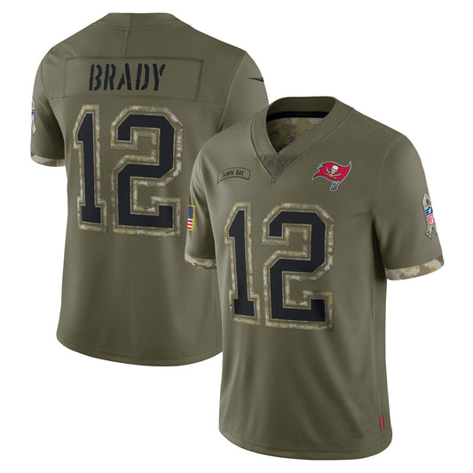 TB.Buccaneers #12 Tom Brady Player Olive Salute To Service Limited Football Jerseys