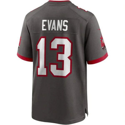 #13 Mike Evans Player TB.Buccaneers Pewter Game Football Jerseys