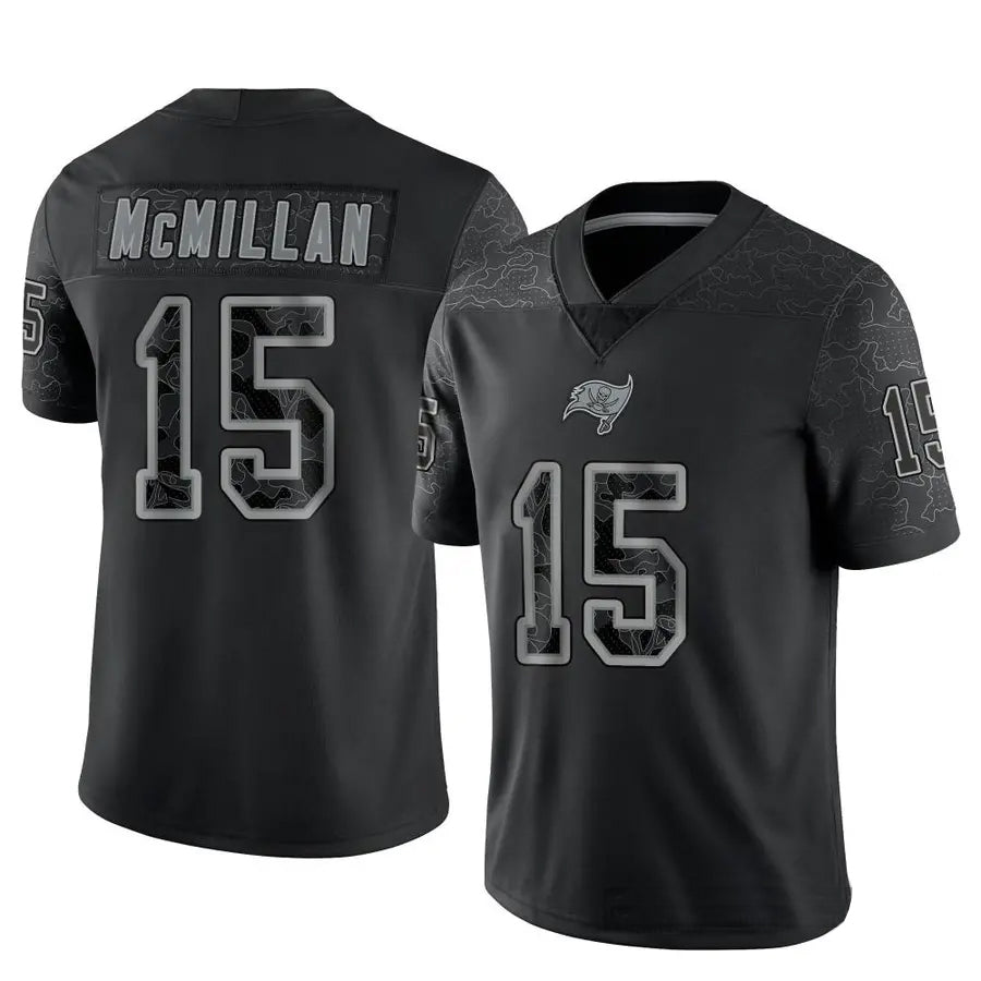TB.Buccaneers #15 Jalen McMillan Player Black RFLCTV Limited Football Jerseys