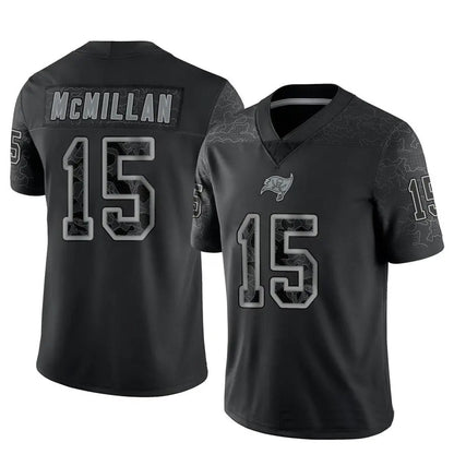TB.Buccaneers #15 Jalen McMillan Player Black RFLCTV Limited Football Jerseys
