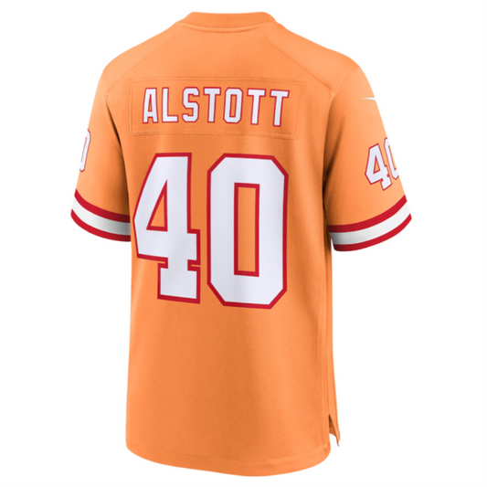 #40 Mike Alstott Player TB.Buccaneers Orange Throwback Game Football Jerseys