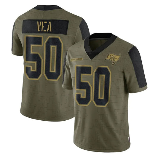TB.Buccaneers #50 Vita Vea Player Olive Salute To Service Football Jerseys