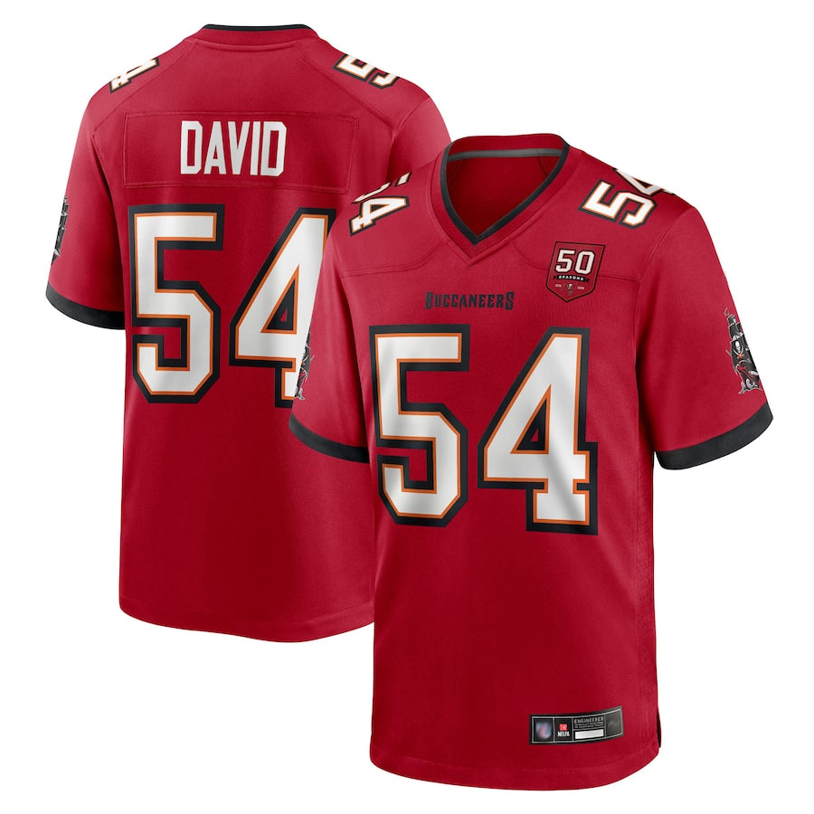 TB.Buccaneers #54 Lavonte David Player Red 50th Anniversary Game Football Jerseys