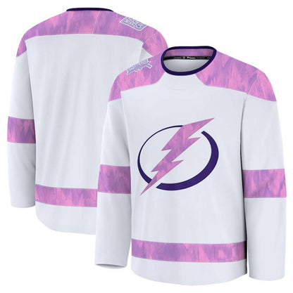 TB.Lightning Fanatics Blank Player Game Hockey Jersey - White Stitched American Hockey Jerseys