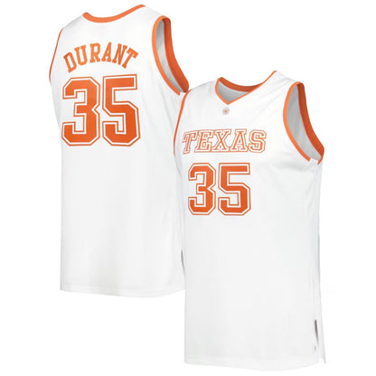 T.Longhorns #35 Kevin Durant Player Throwback basketball Jersey - White American College Jerseys