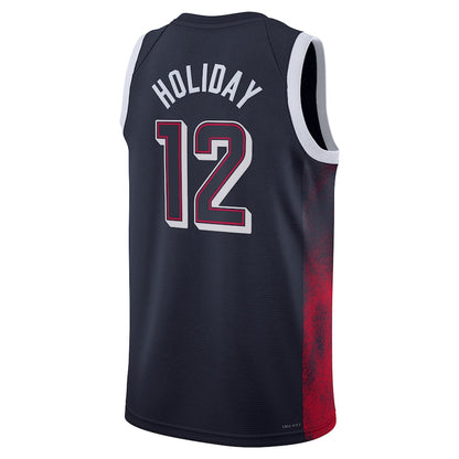 USA Basketball #12 Jrue Holiday Unisex Swingman Player Jersey - Navy Stitched American Basketball Jersey