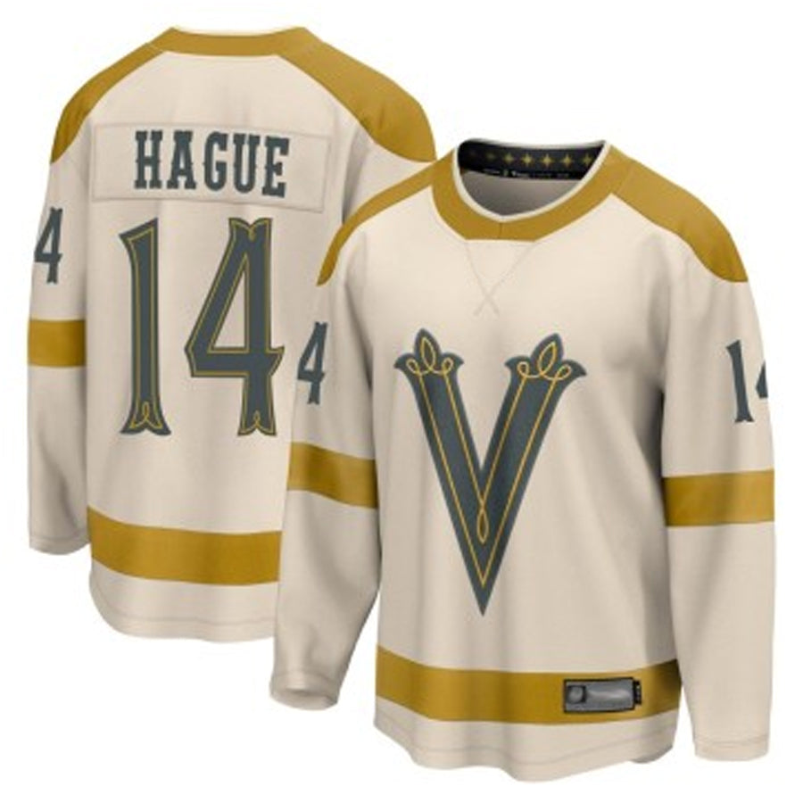 V.Golden Knights #14 Nicolas Hague Player Fanatics Cream Classic Breakaway Hockey Jerseys