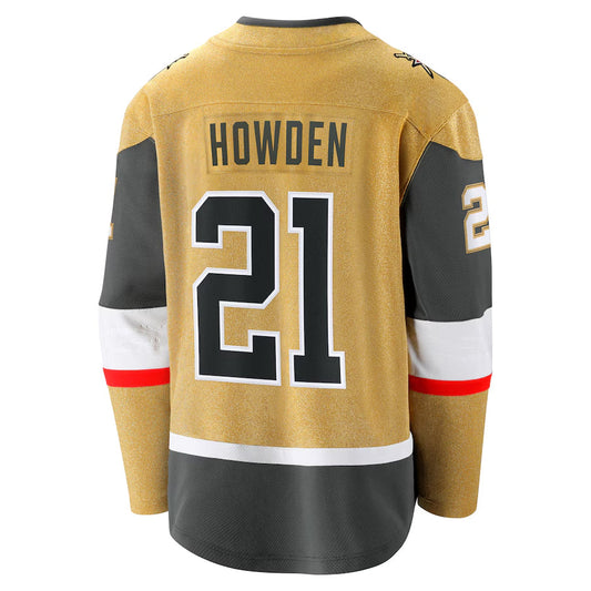V.Golden Knights #21 Brett Howden Player Fanatics Home Premier Breakaway Gold Hockey Jerseys
