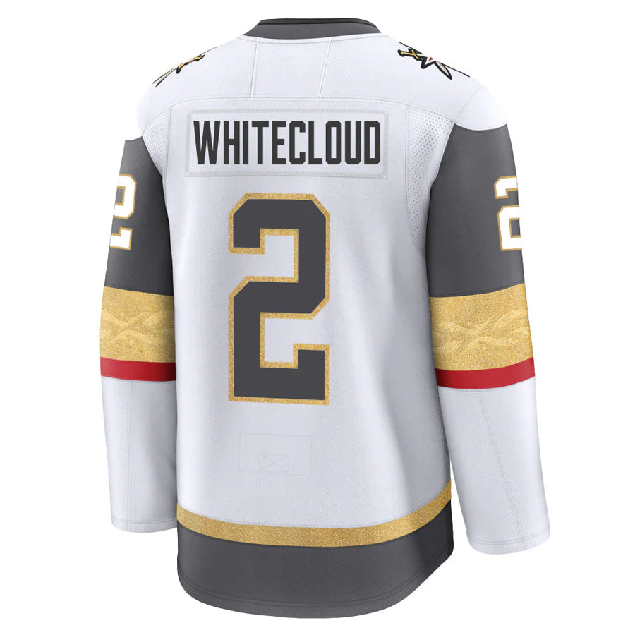 V.Golden Knights #2 Zach Whitecloud Player Fanatics Home Breakaway White Hockey Jerseys