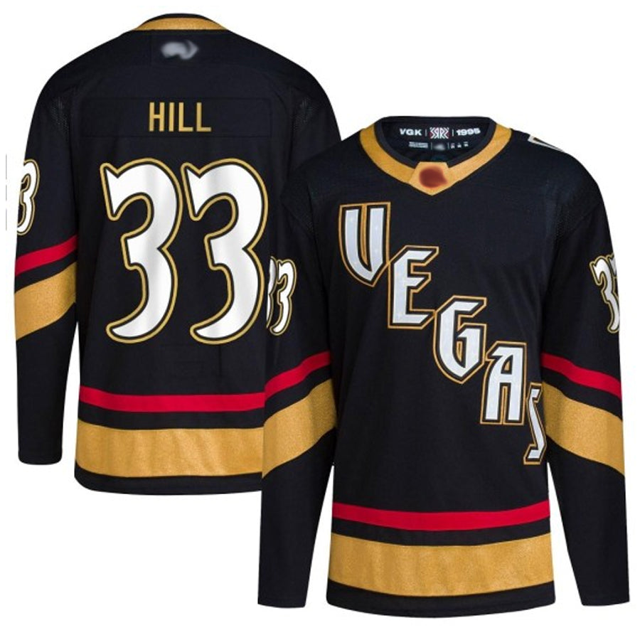 V.Golden Knights #33 Adin Hill Player Reverse Retro Black Hockey Jerseys
