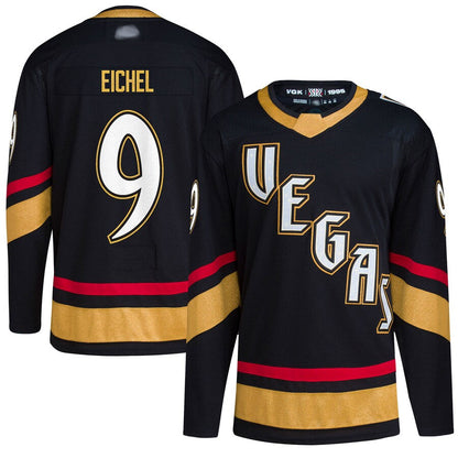 V.Golden Knights #9 Jack Eichel Player Black Reverse Retro Hockey Jerseys
