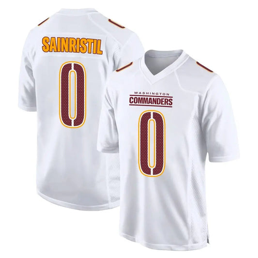 W.Commanders #0 Mike Sainristil Player Tundra White Fashion Football Jerseys