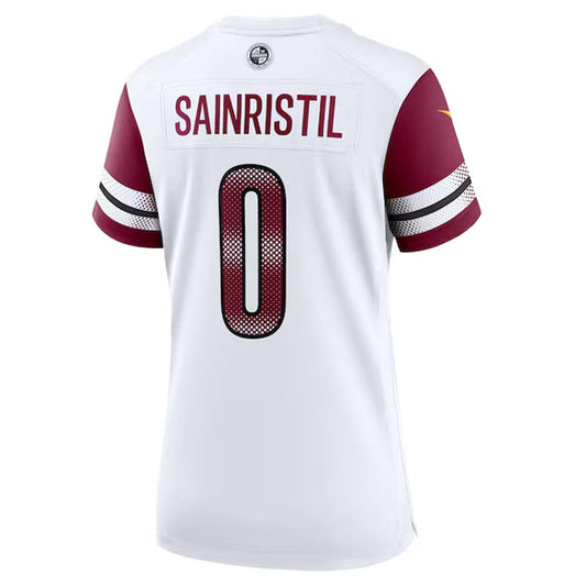 W.Commanders #0 Mike Sainristil Player White Home Game Football Jerseys