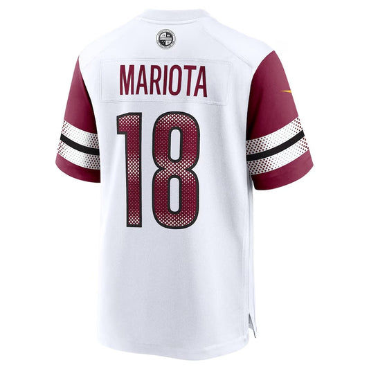 W.Commanders #18 Marcus Mariota Player White Home Game Football Jerseys