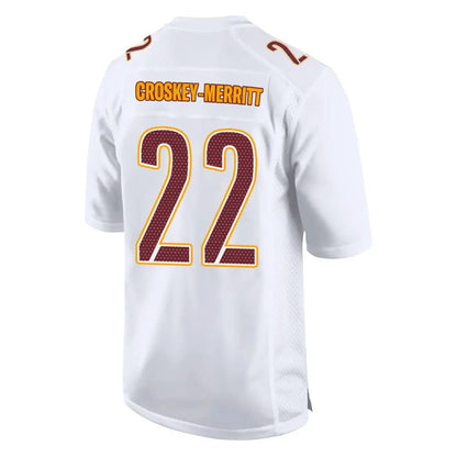 W.Commanders #22 Jacory Croskey-Merritt Player White Tundra Fashion Game Football Jerseys
