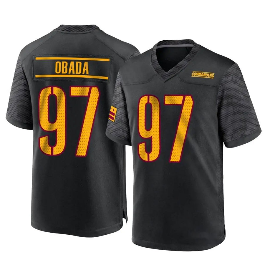 W.Commanders #97 Efe Obada Player Black Home Game Football Jerseys