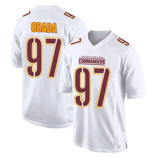 W.Commanders #97 Efe Obada Player White Fashion Football Jerseys