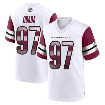W.Commanders #97 Efe Obada Player White Home Game Football Jerseys