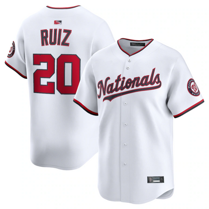 W.Nationals #20 Keibert Ruiz Player White Limited Baseball Jerseys