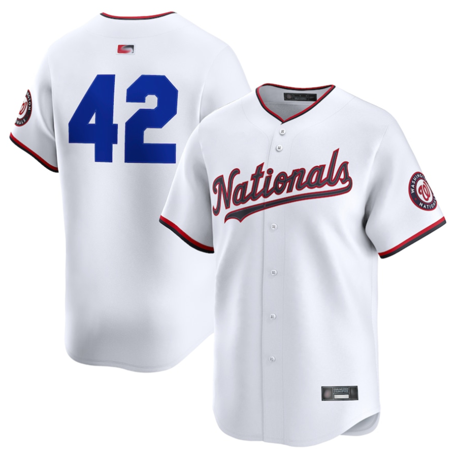 W.Nationals #42 Player White Home Jackie Robinson Day Limited Baseball Jerseys