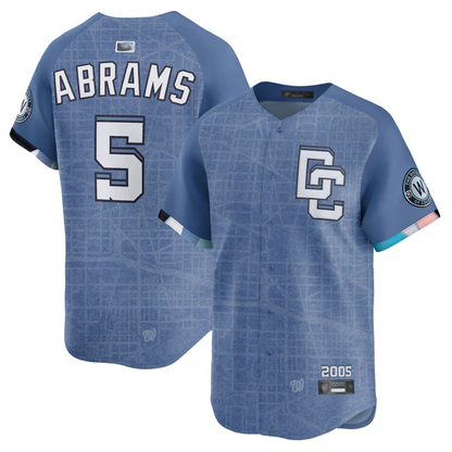 W.Nationals #5 CJ Abrams Player City Connect Limited Blue Baseball Jerseys