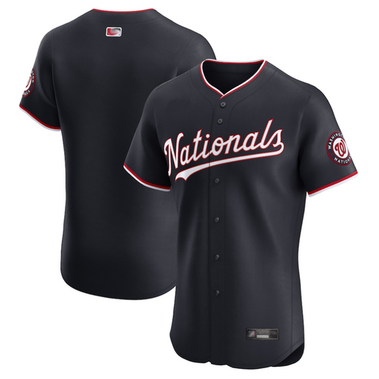 W.Nationals Blank Player Navy Vapor Premier Elite Baseball Jerseys