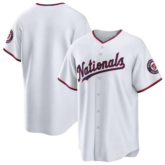 W.Nationals Blank Player White Home Replica Baseball Jerseys